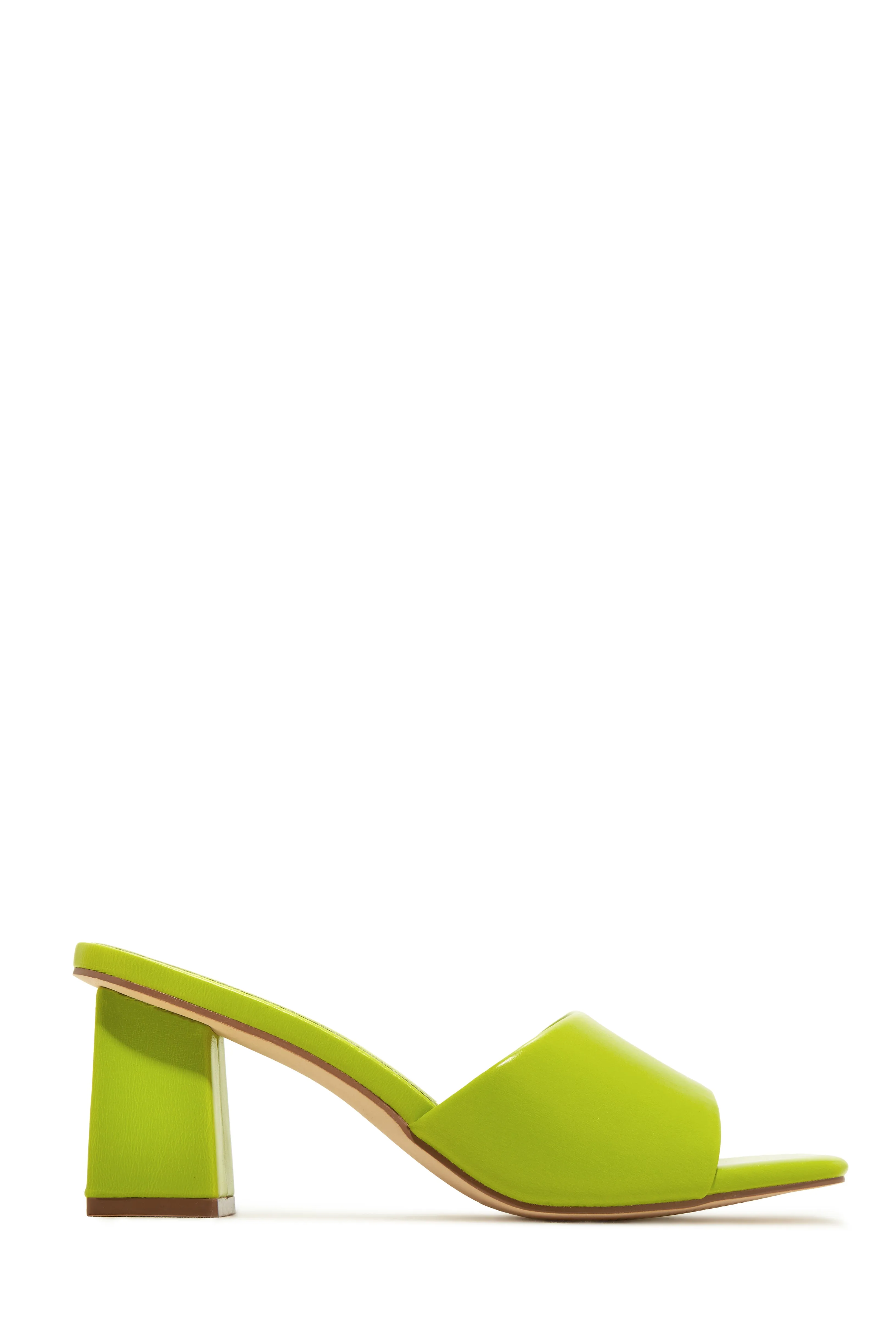 Valentine Block Heel Mules - Green sold by Miss Lola product image thumbnail 5