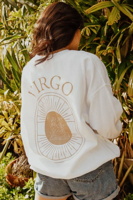Virgo Zodiac Crewneck Sweatshirt - White sold by Miss Lola