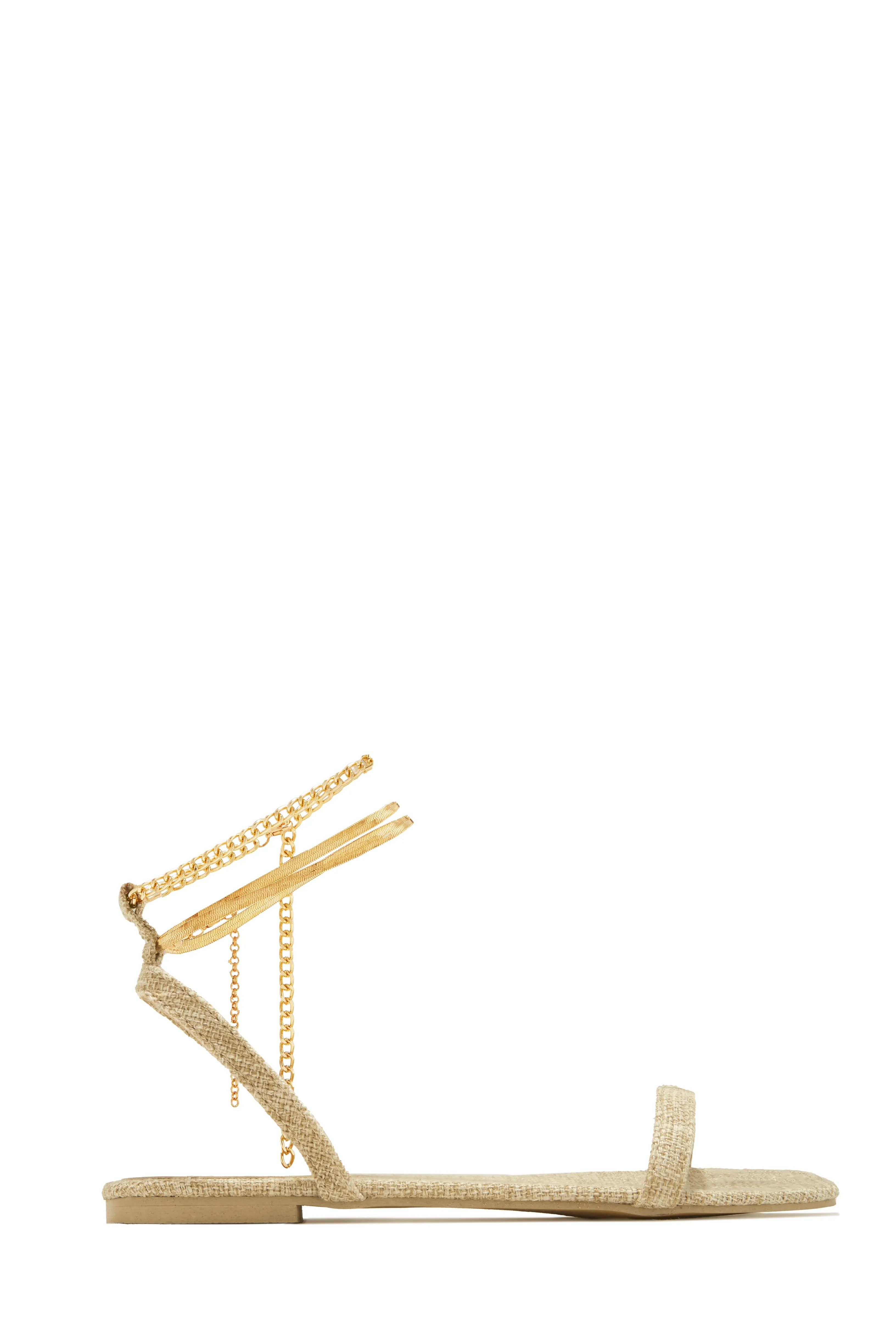 Perfect Affair Gold Chain Sandals - Natural sold by Miss Lola product image thumbnail 5