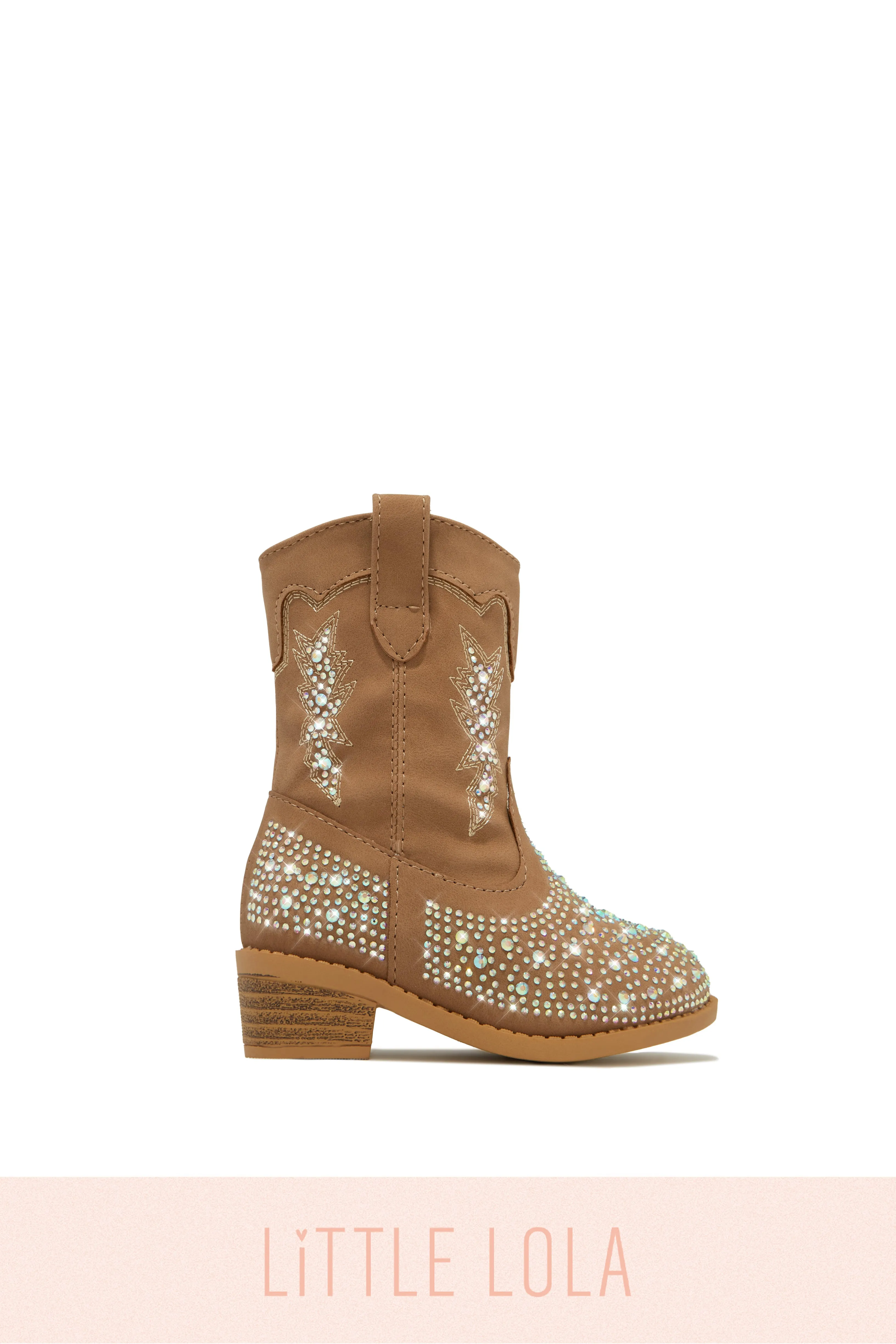 Mini Frankie Embellished Cowgirl Boots - Tan sold by Miss Lola product image thumbnail 5