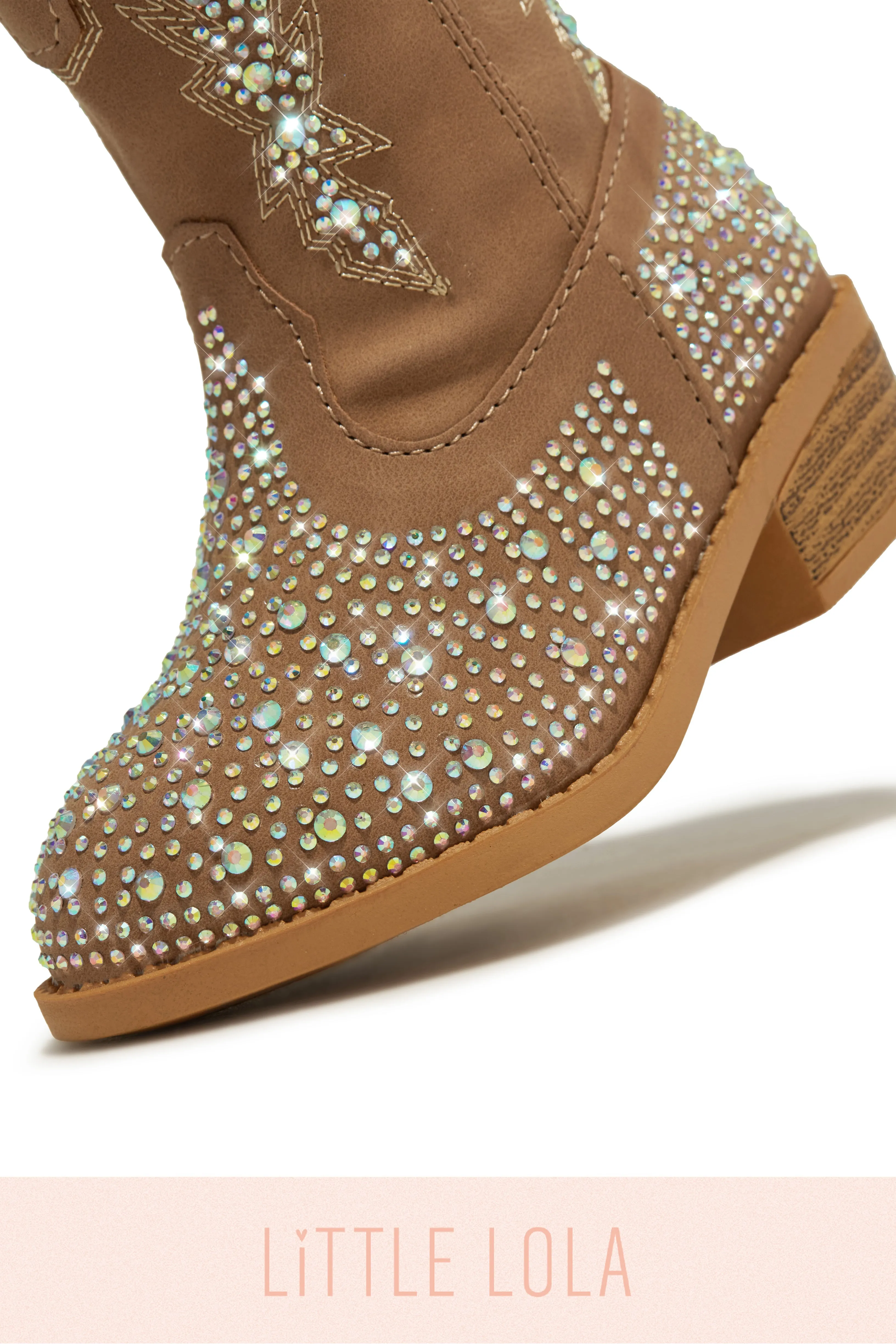 Mini Frankie Embellished Cowgirl Boots - Tan sold by Miss Lola product image thumbnail 2