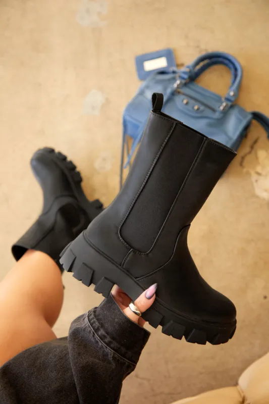 Cold As Ice Flat Boots - Black sold by Miss Lola