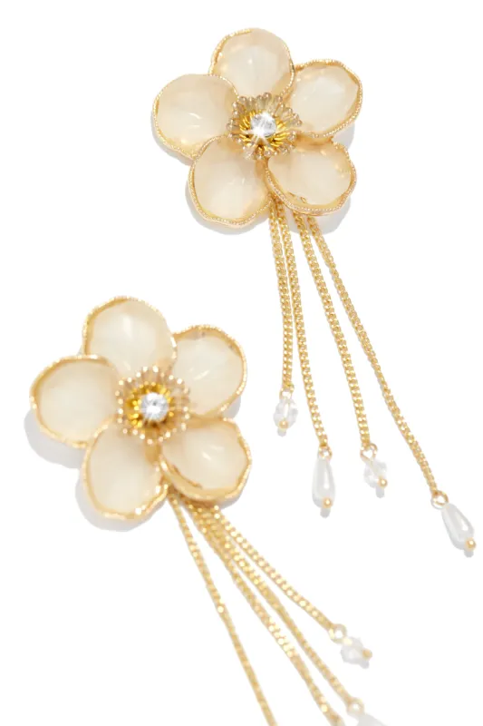 Niaya Flower Drop Earring - Ivory sold by Miss Lola