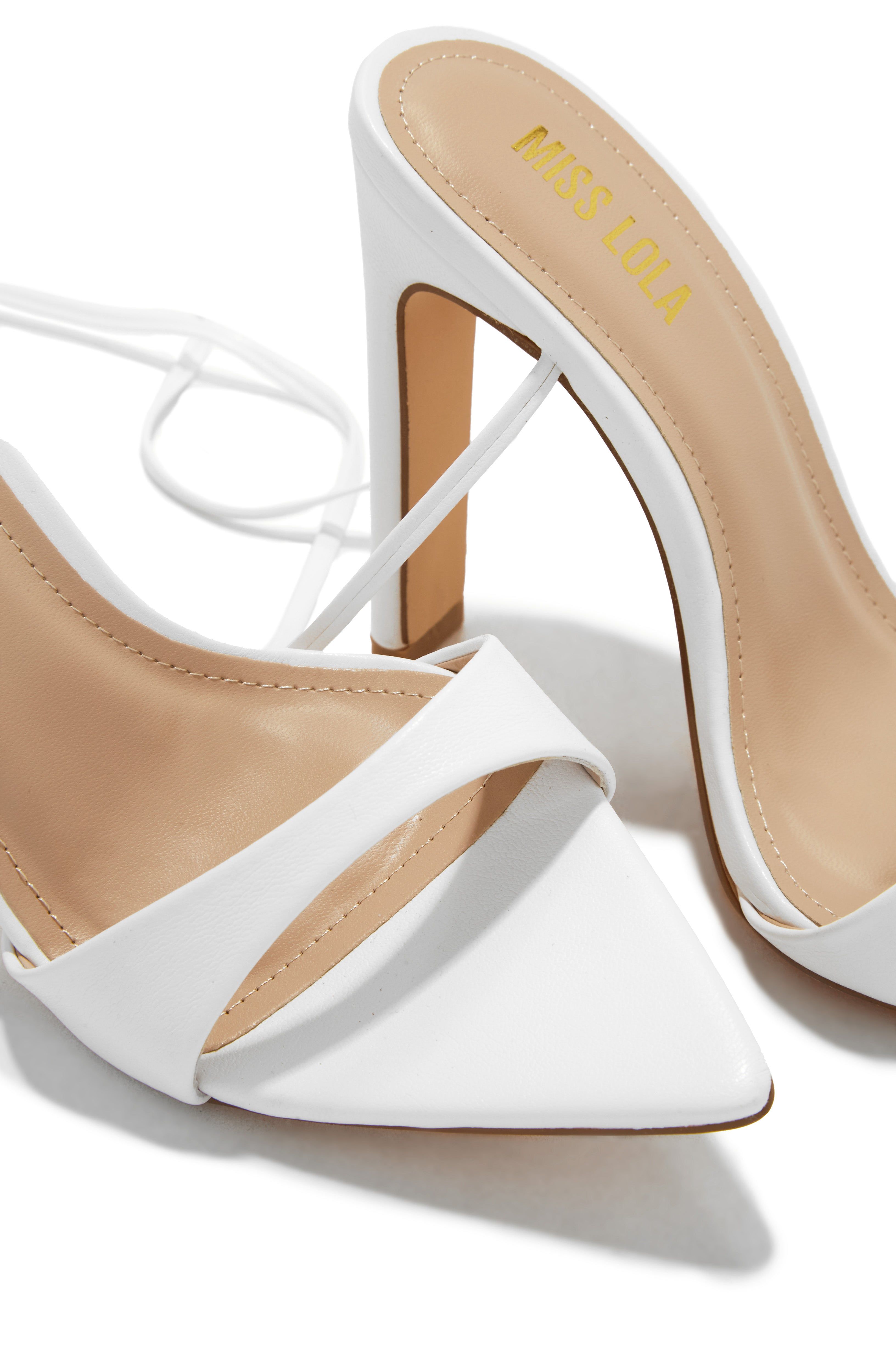 Sun Kissed Nights Lace Up High Heels - White sold by Miss Lola product image thumbnail 3