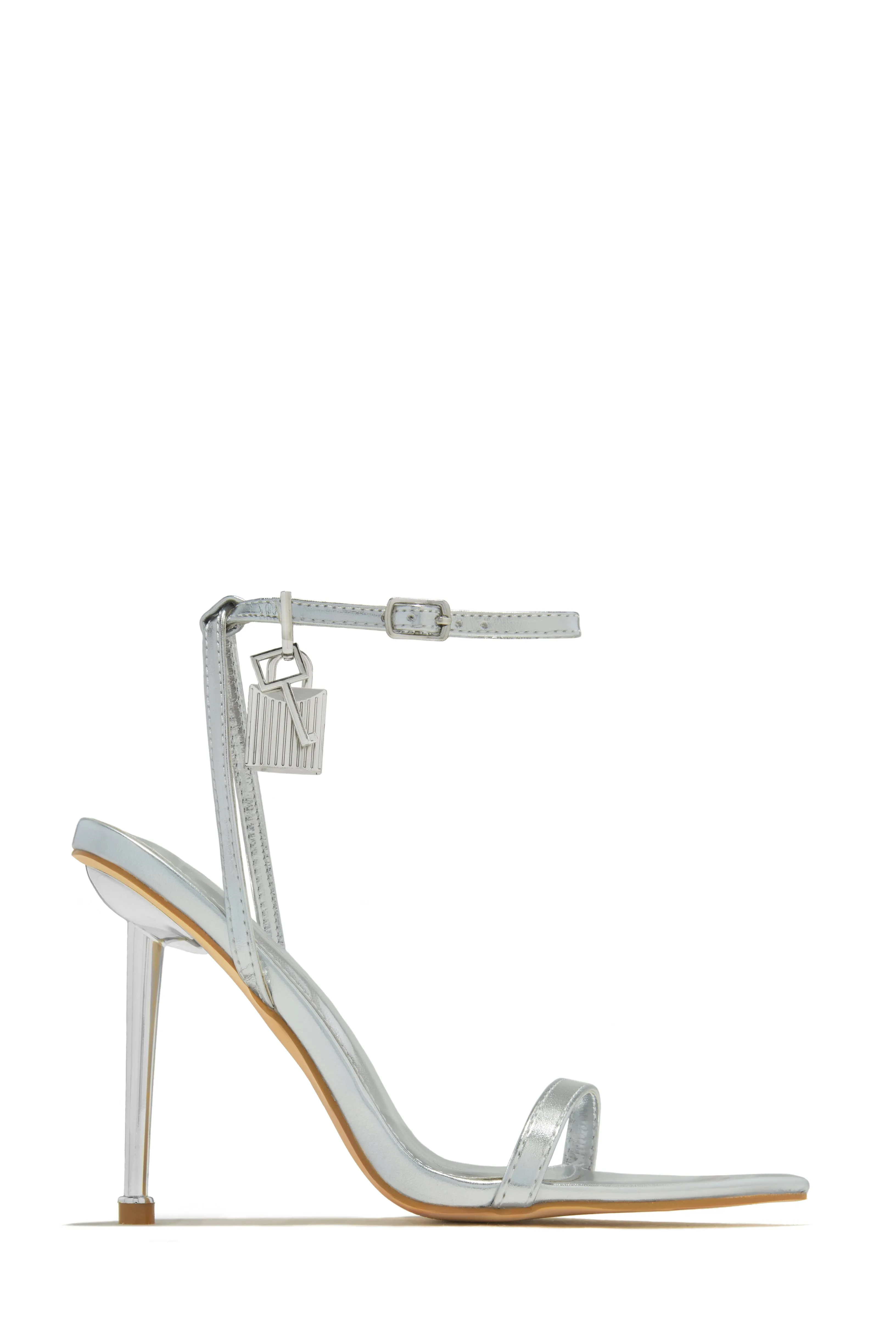 Bella Lock & Key High Heels - Silver sold by Miss Lola product image thumbnail 4