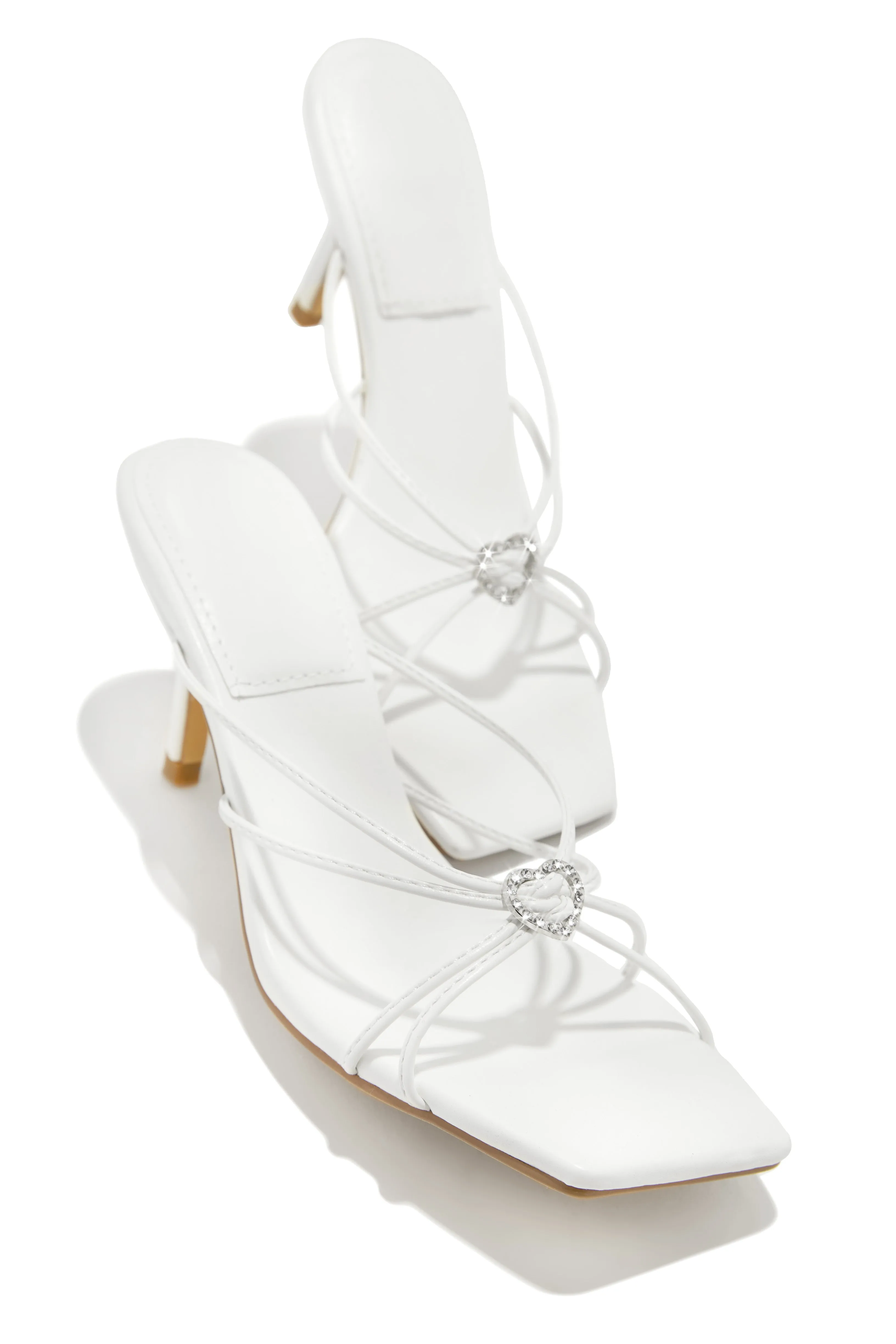 Pure Love Embellished Mid Heel Mules - White sold by Miss Lola product image thumbnail 5