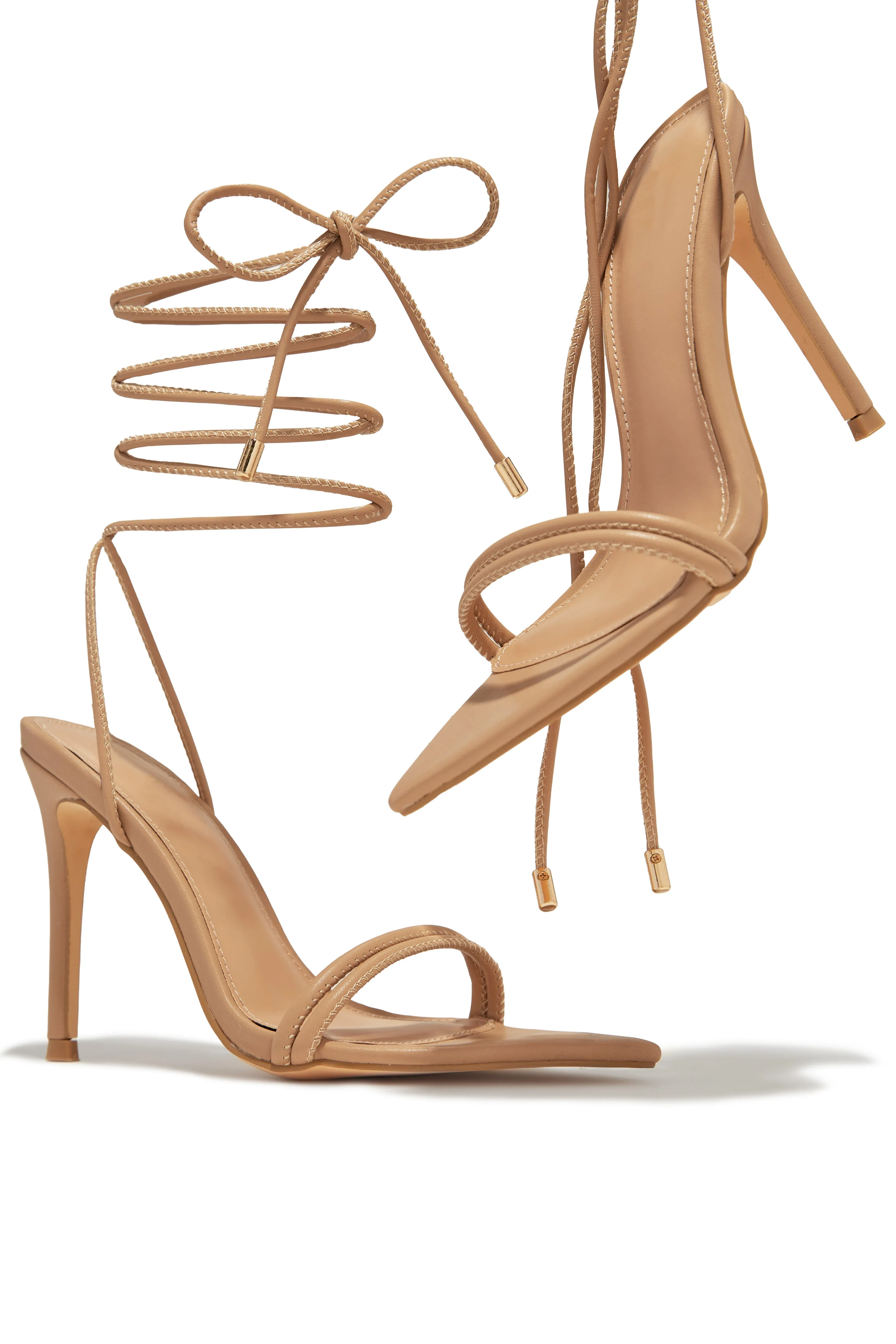 Anisah Lace Up High Heels - Nude sold by Miss Lola product image thumbnail 2