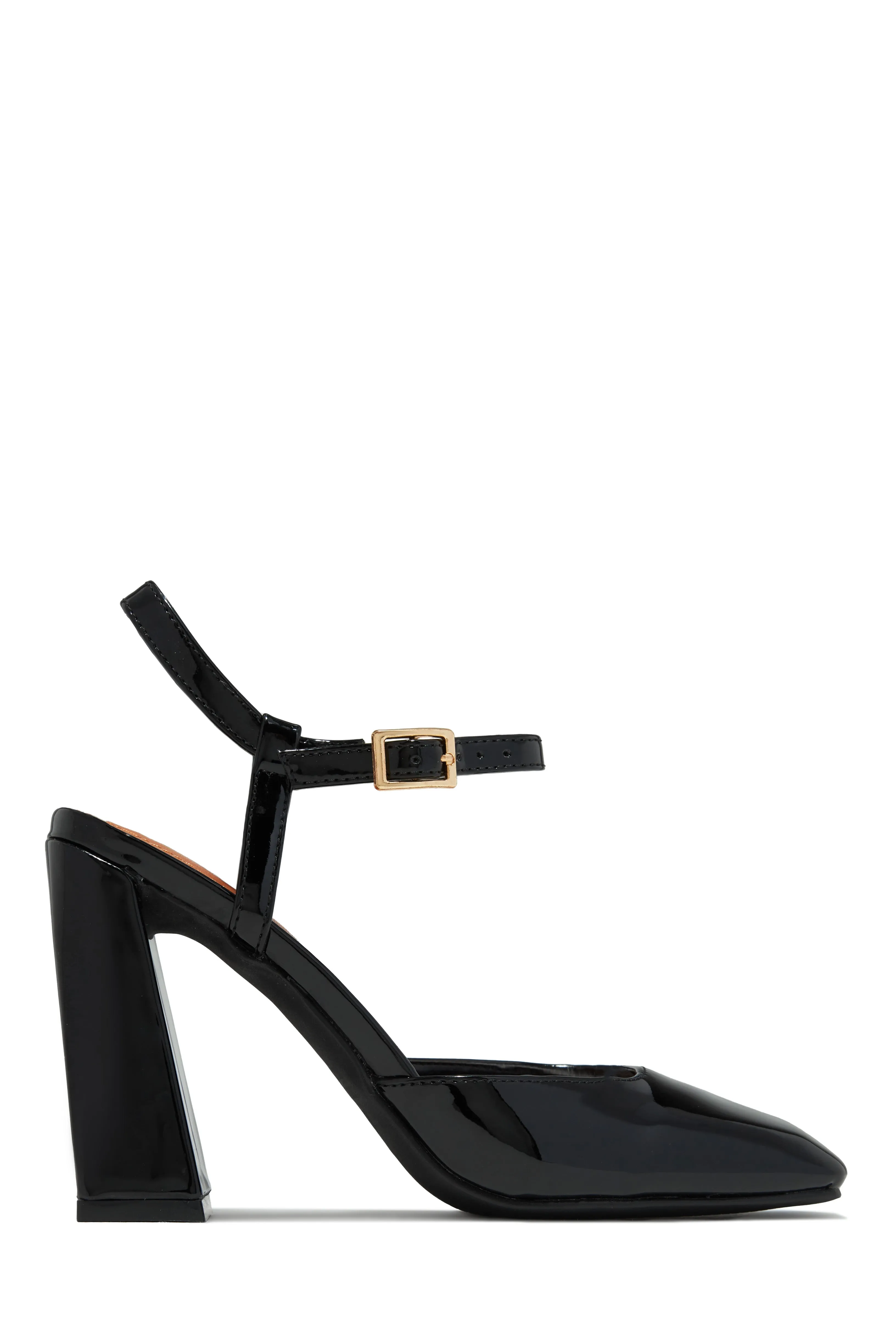 Elle Square Toe Block Heels - Black sold by Miss Lola product image thumbnail 5