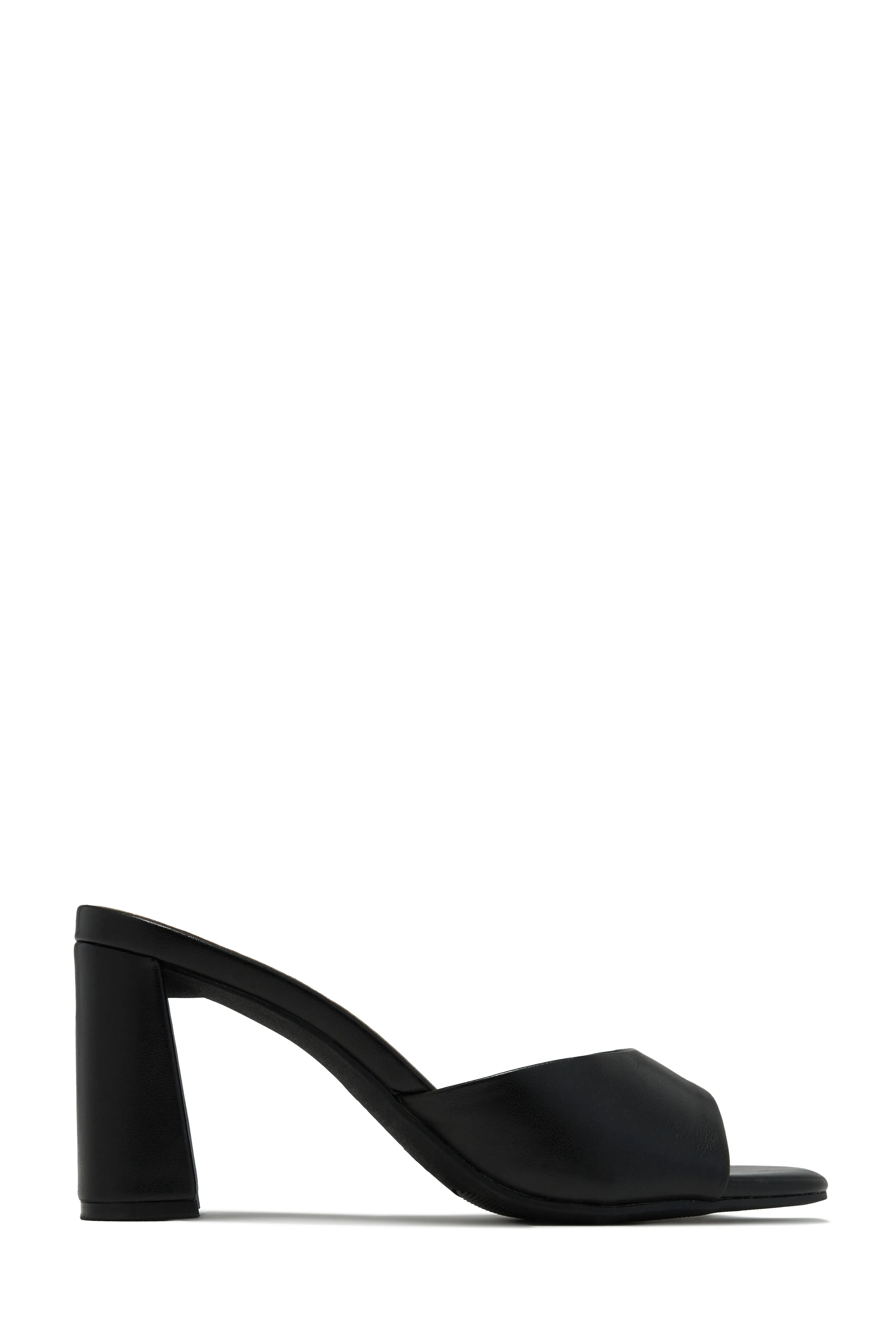 Layla Block Heel Mules - Black Pat sold by Miss Lola product image thumbnail 5
