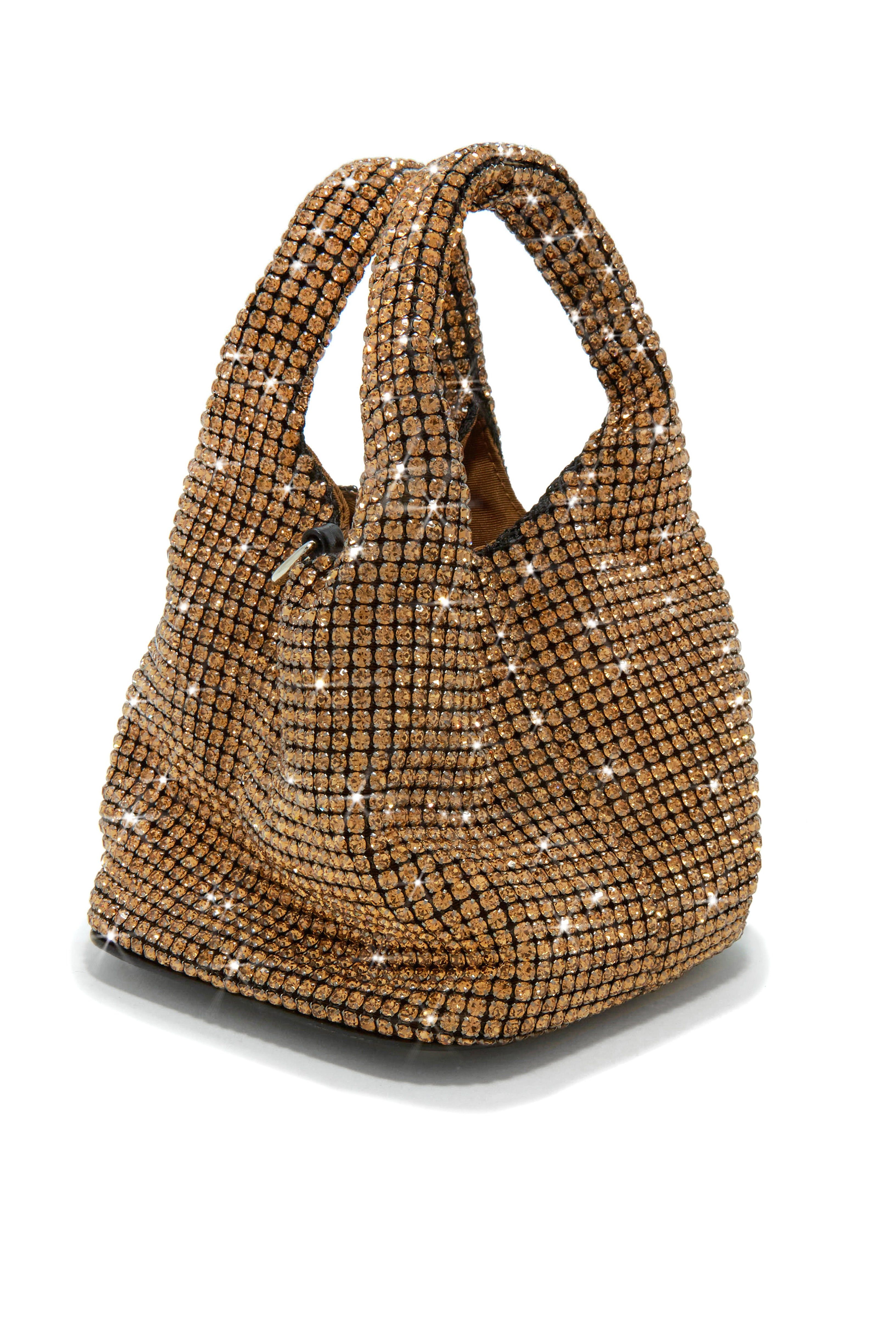 Cydni Embellished Bucket Bag - Rose Gold sold by Miss Lola