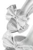 Talkin' Flirty Metallic Mule Heels - Silver sold by Miss Lola