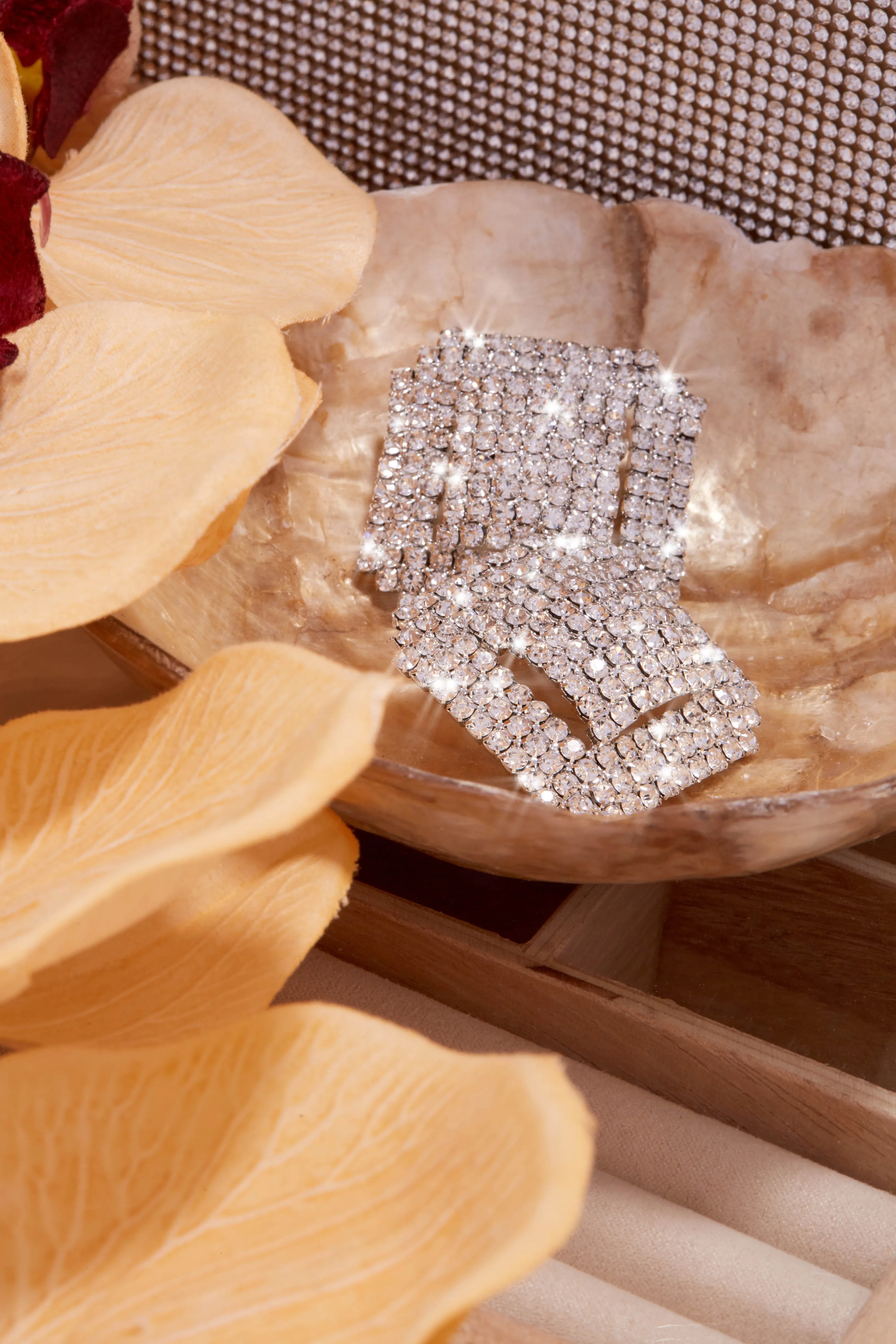 Alyson Embellished Statement Earring - Silver sold by Miss Lola product image thumbnail 3