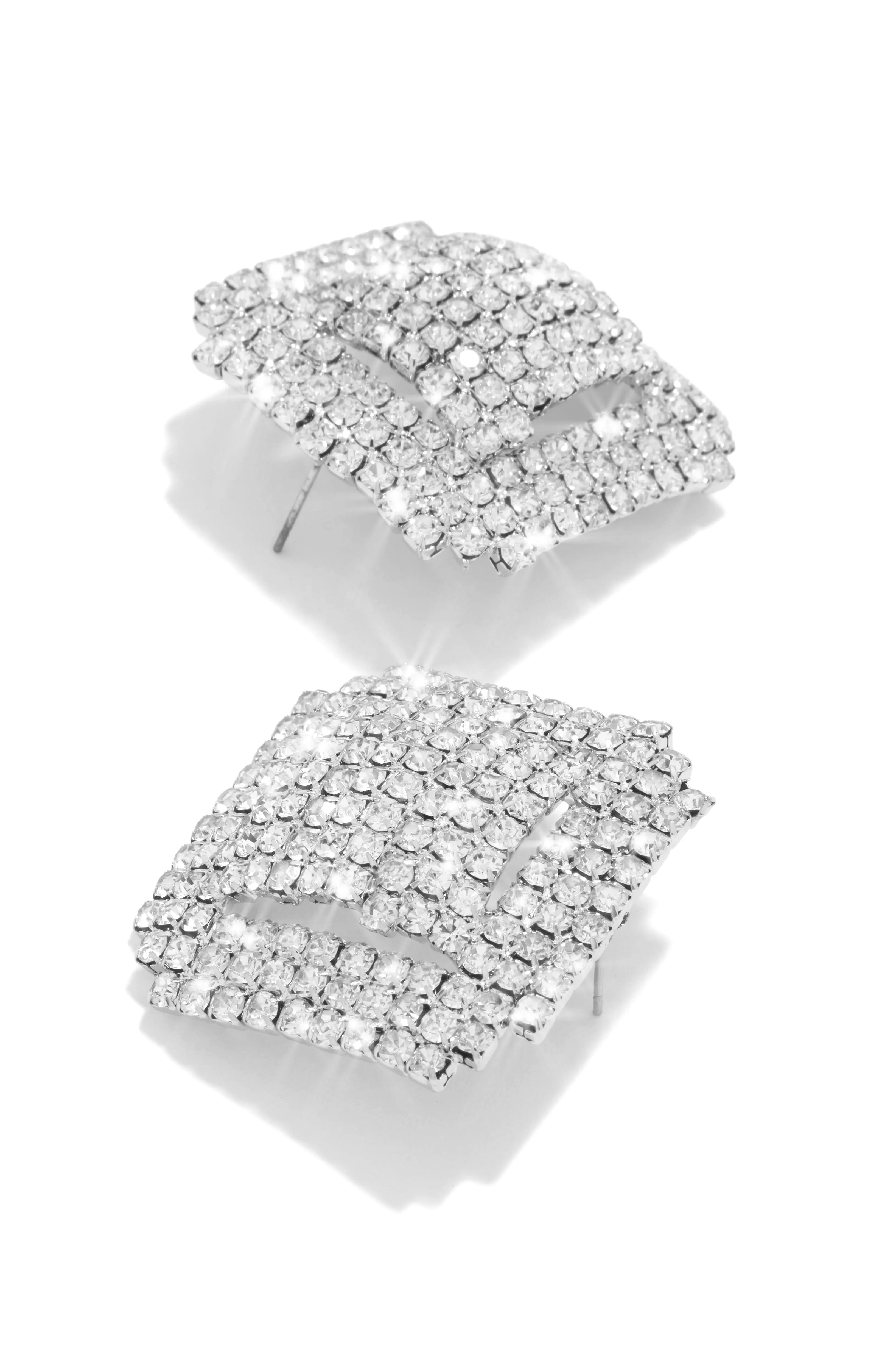 Alyson Embellished Statement Earring - Silver sold by Miss Lola product image thumbnail 5