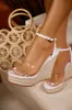 Summer Uniform Platform Espadrille Wedges - White sold by Miss Lola