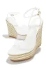 Summer Uniform Platform Espadrille Wedges - White sold by Miss Lola