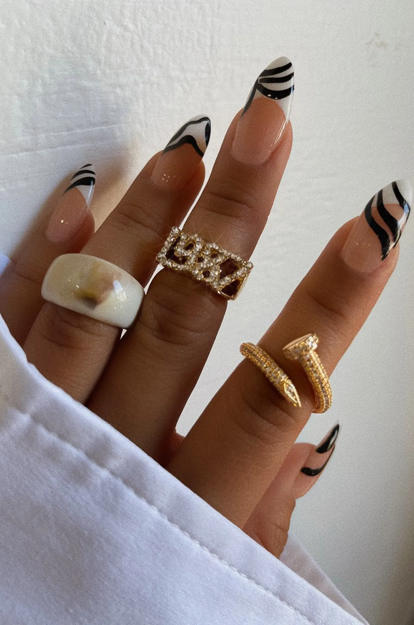 Dream Girl Gold Plated Embellished Nail Ring - Gold sold by Miss Lola product image thumbnail 2