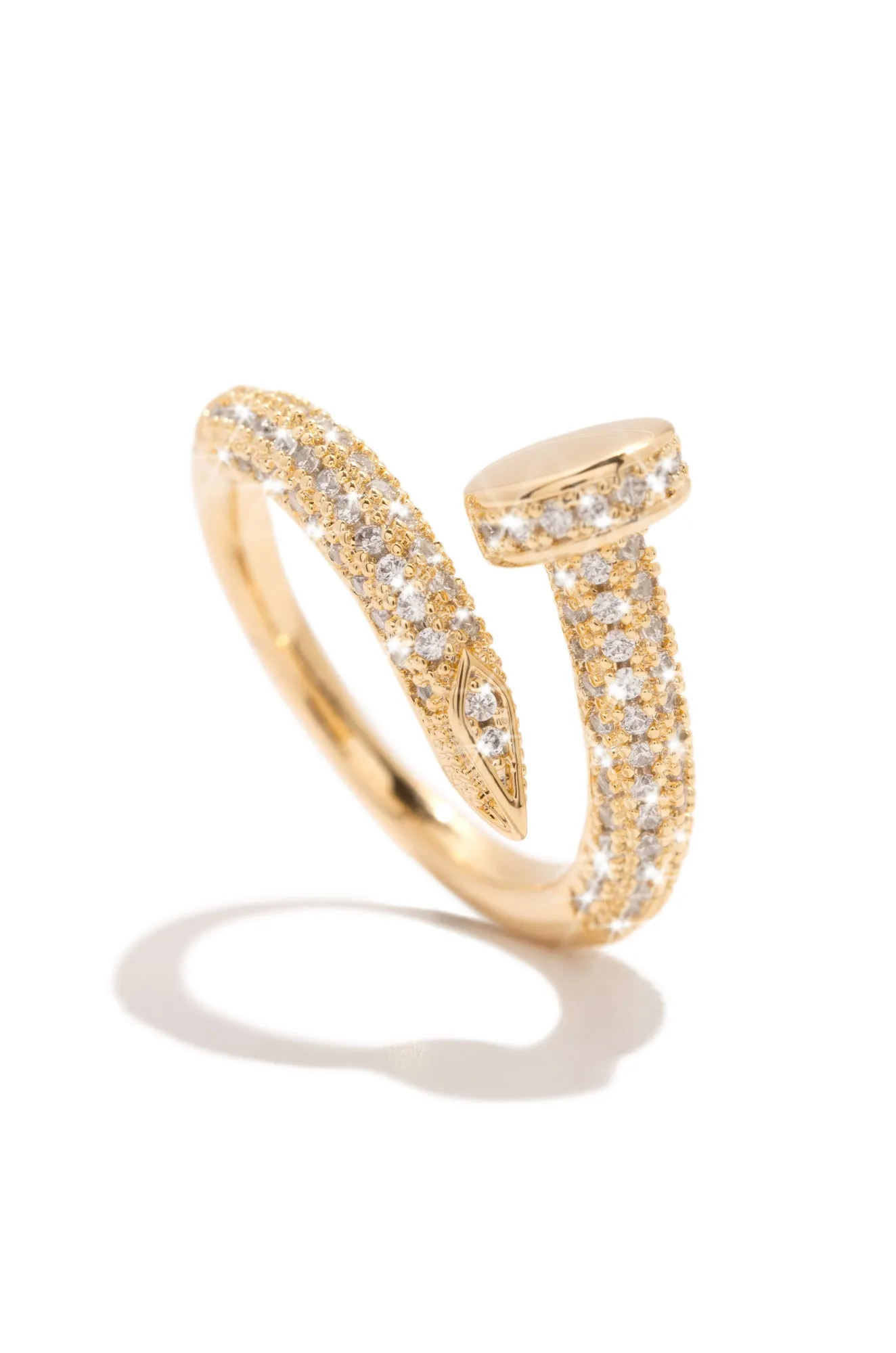 Dream Girl Gold Plated Embellished Nail Ring - Gold sold by Miss Lola product image thumbnail 3