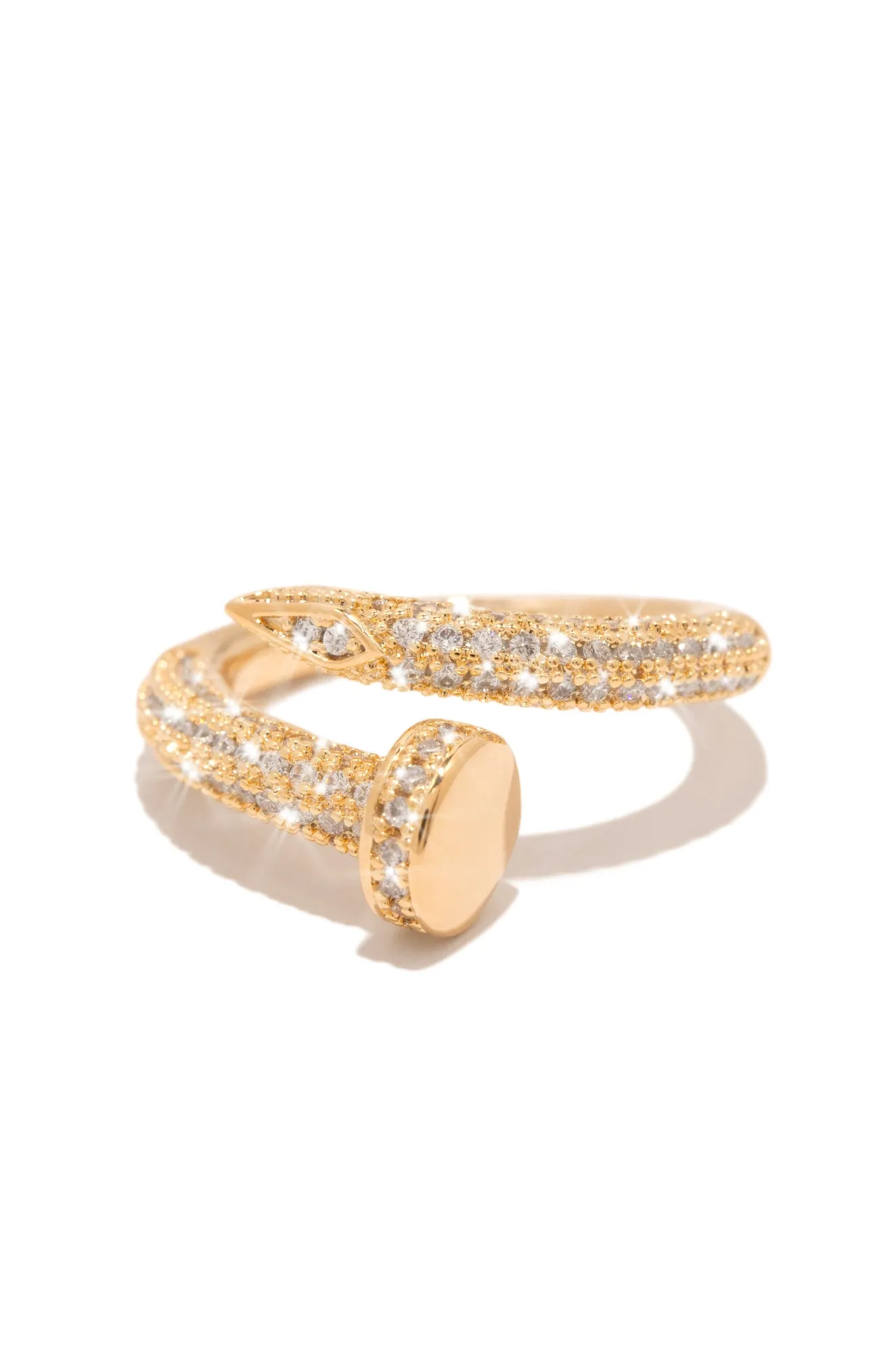 Dream Girl Gold Plated Embellished Nail Ring - Gold sold by Miss Lola product image thumbnail 5