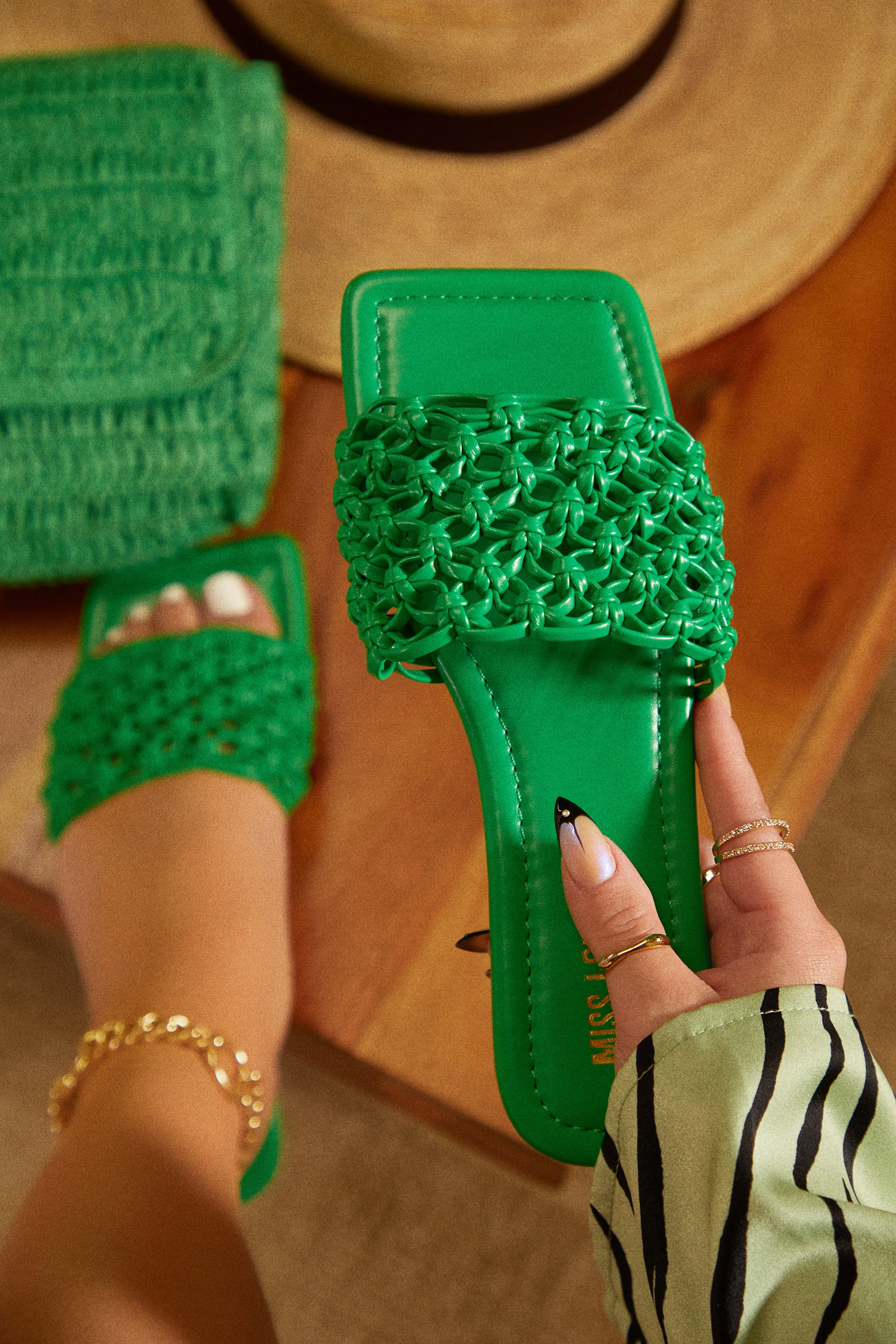 Playa Hermosa Slip On Sandals - Green sold by Miss Lola