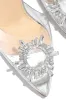 Luxe Affair Embellished Clear Pointed Toe Pumps - Silver sold by Miss Lola