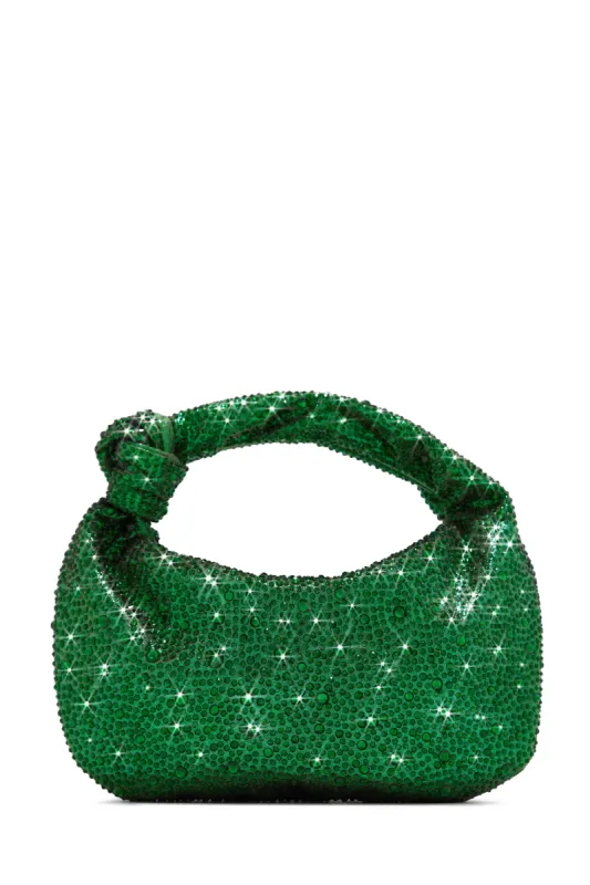 Day & Night Embellished Knotted Handbag - Green sold by Miss Lola