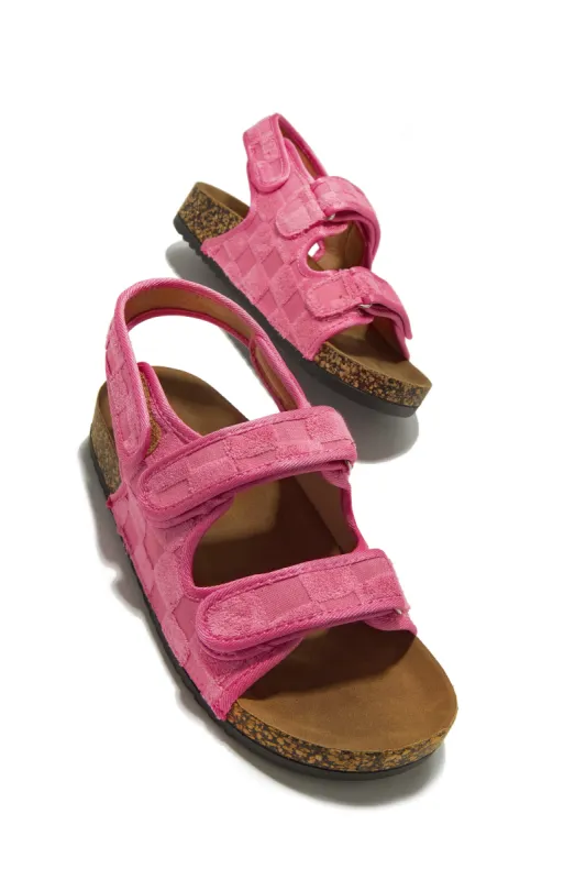 Vegas Sunsets Velcro Flat Sandals - Pink sold by Miss Lola