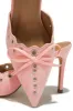 Sylvia Pump Heel Mules - Pink sold by Miss Lola