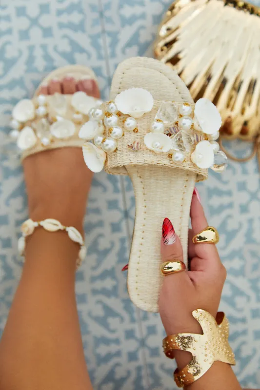 Coastal Waves Slip On Sandal - Natural made by Miss Lola