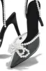 Catheryn Faux Pearl Heels - Black sold by Miss Lola