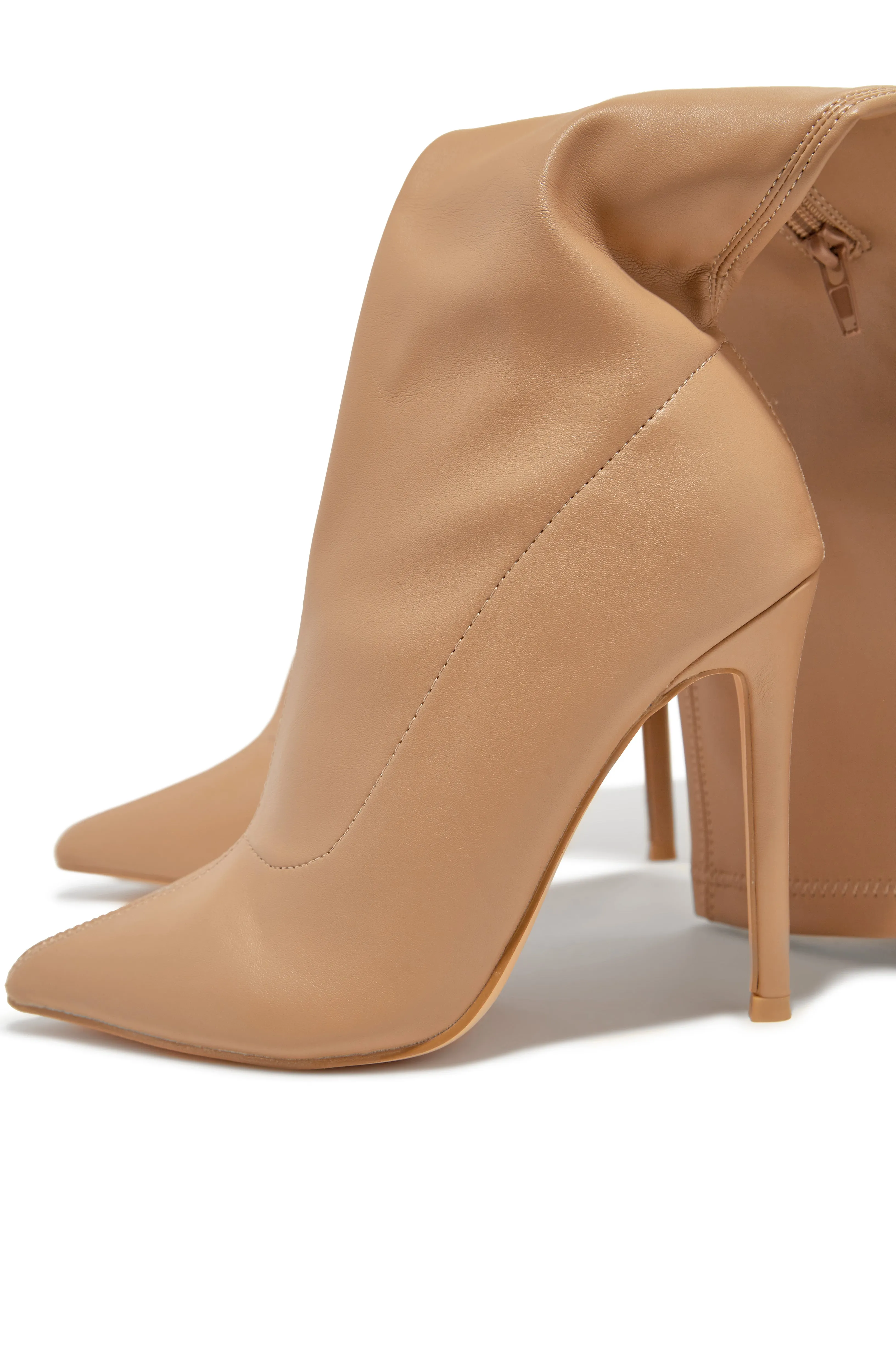 So Dramatic Knee High Heel Boots - Nude sold by Miss Lola product image thumbnail 5