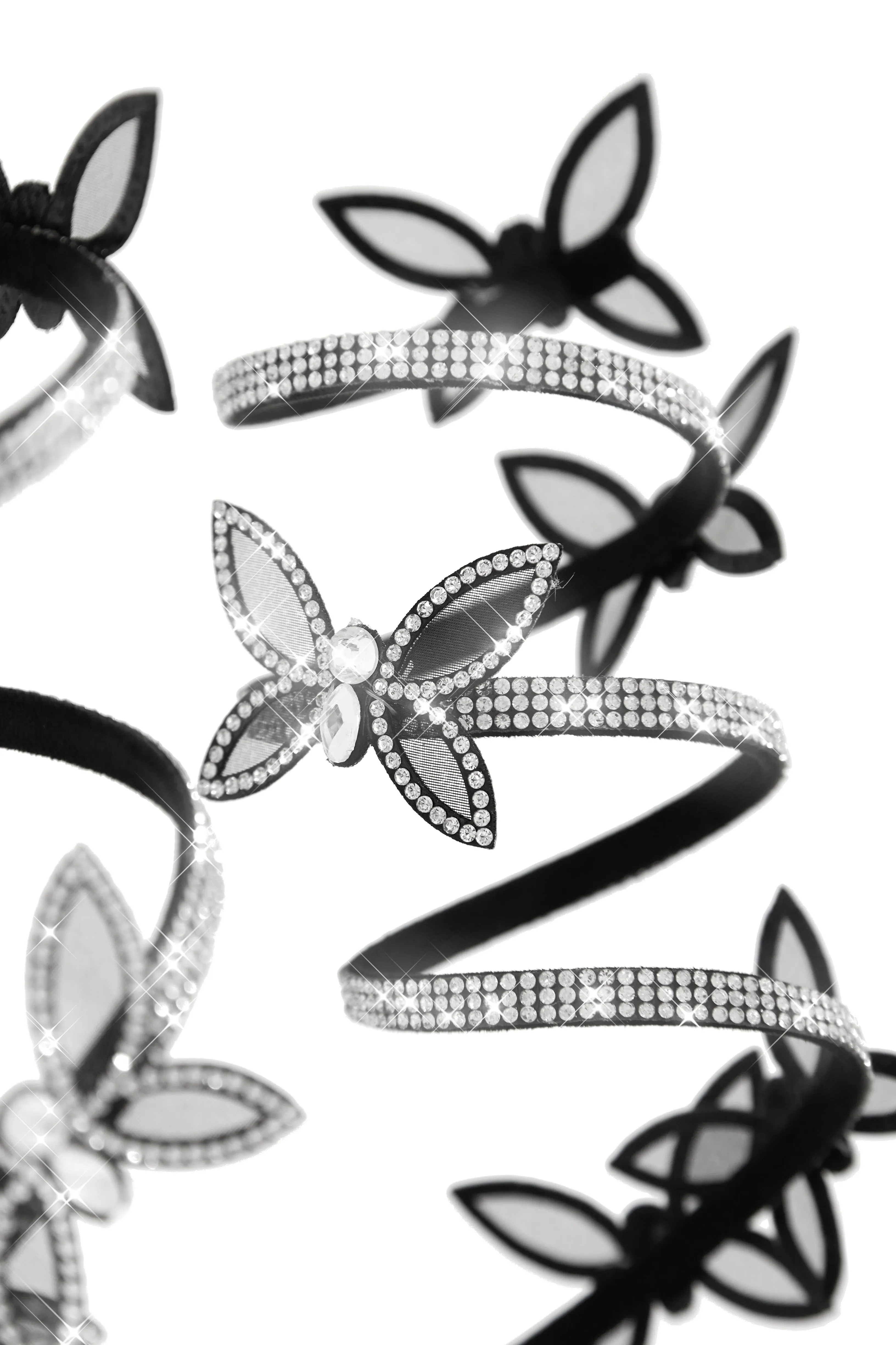 Fantasy Butterfly Embellished Around The Ankle Coil Heels - Black sold by Miss Lola product image thumbnail 4