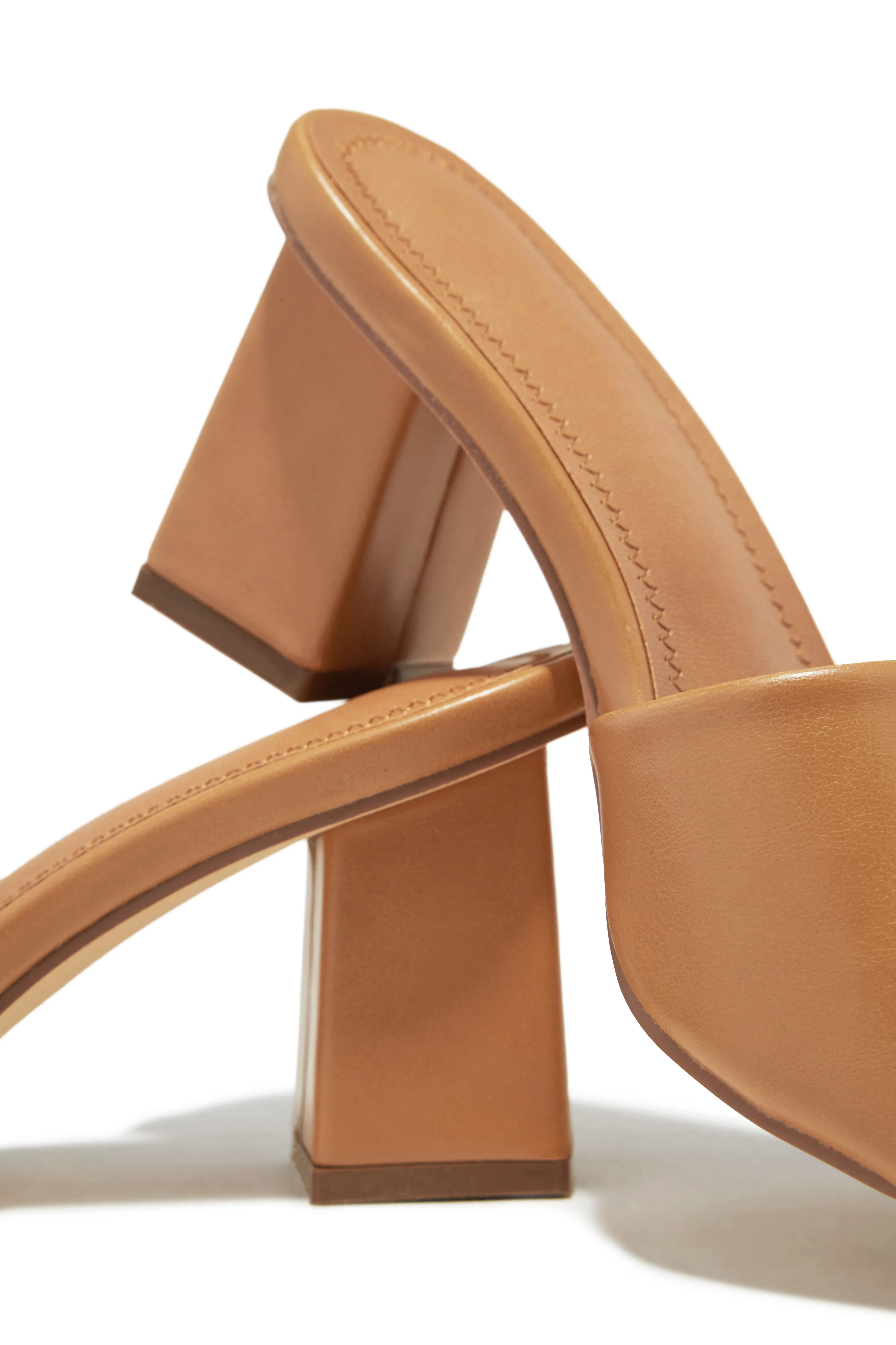 Valentine Block Heel Mules - Camel sold by Miss Lola product image thumbnail 3
