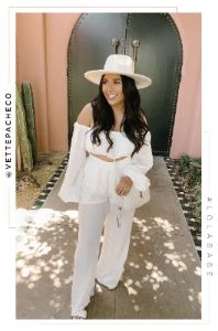 Primavera Flat Brim Hat - Ivory sold by Miss Lola