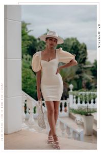 Primavera Flat Brim Hat - Ivory sold by Miss Lola