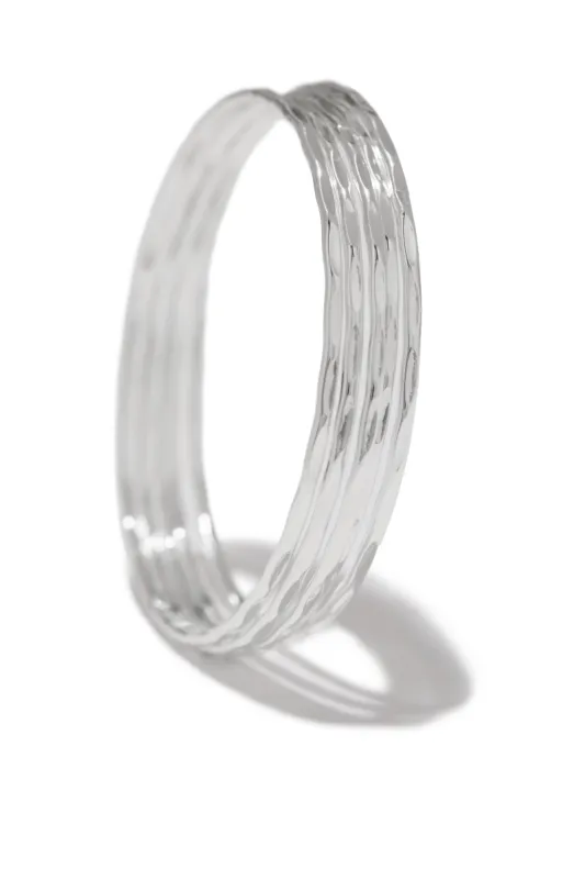 Ariana Five Piece Bangle Set - Silver sold by Miss Lola