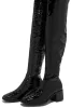 Carlene Over The Knee Boots - Black Pat sold by Miss Lola