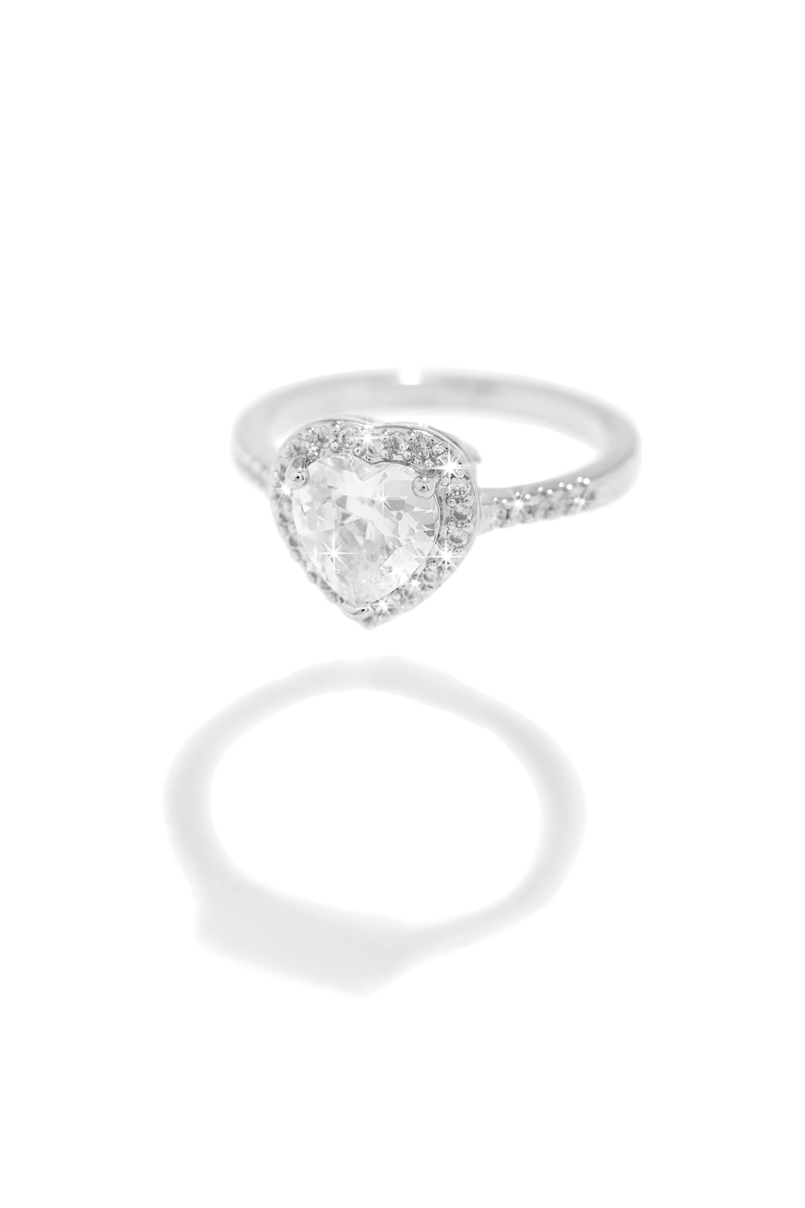 Only Yours Embellished Heart Stone Ring - Silver sold by Miss Lola product image thumbnail 2