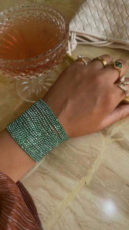 Endless Nights Embellished Bracelet - Green sold by Miss Lola