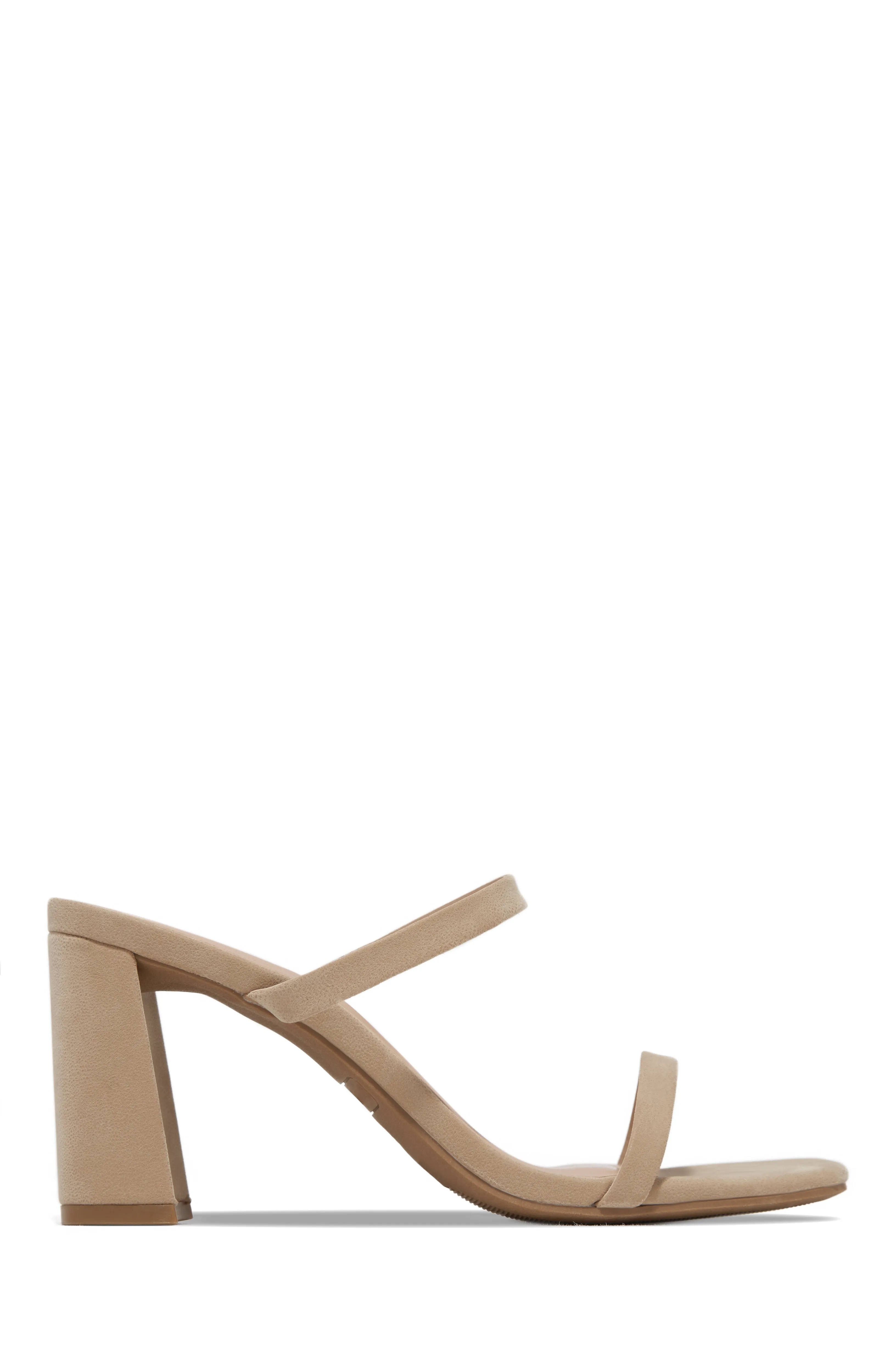 Jaynee Block Heel Mules - Nude sold by Miss Lola