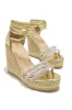 Malibu Yacht Embellished Lace Up Platform Wedges - Gold sold by Miss Lola