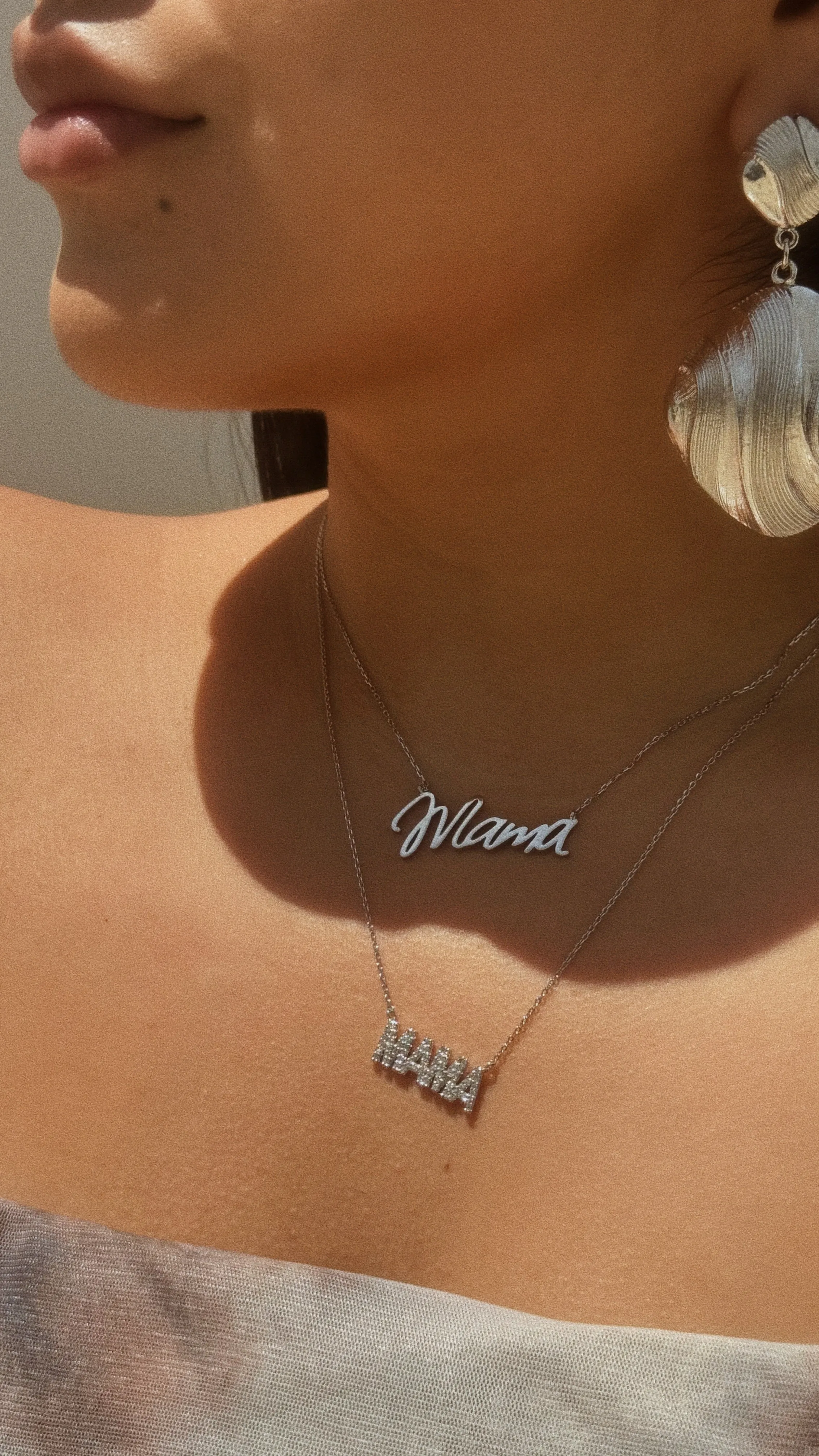 Mama Embellished Necklace - Silver sold by Miss Lola