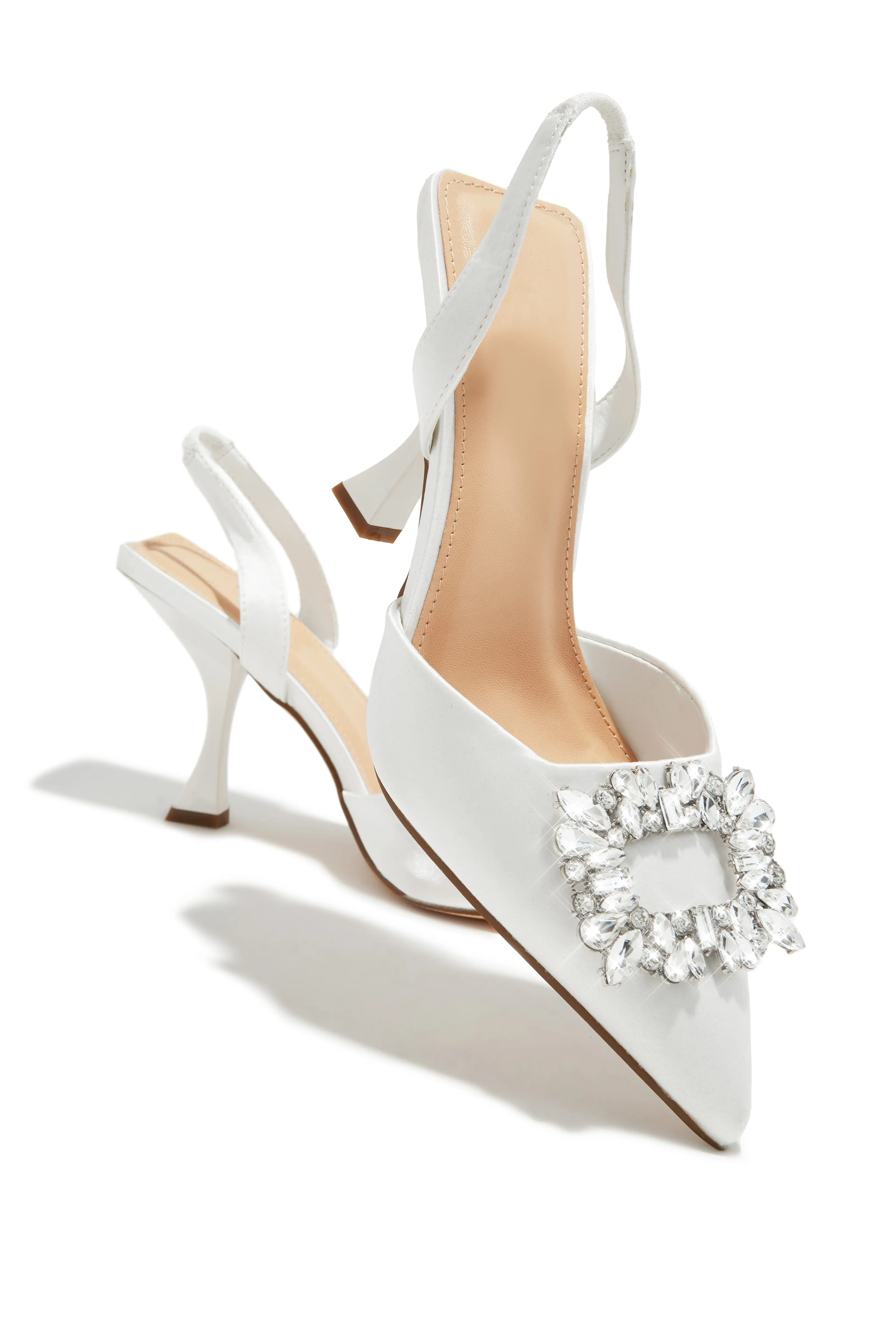Anissia Slingback Embellished Pumps - White sold by Miss Lola product image thumbnail 5