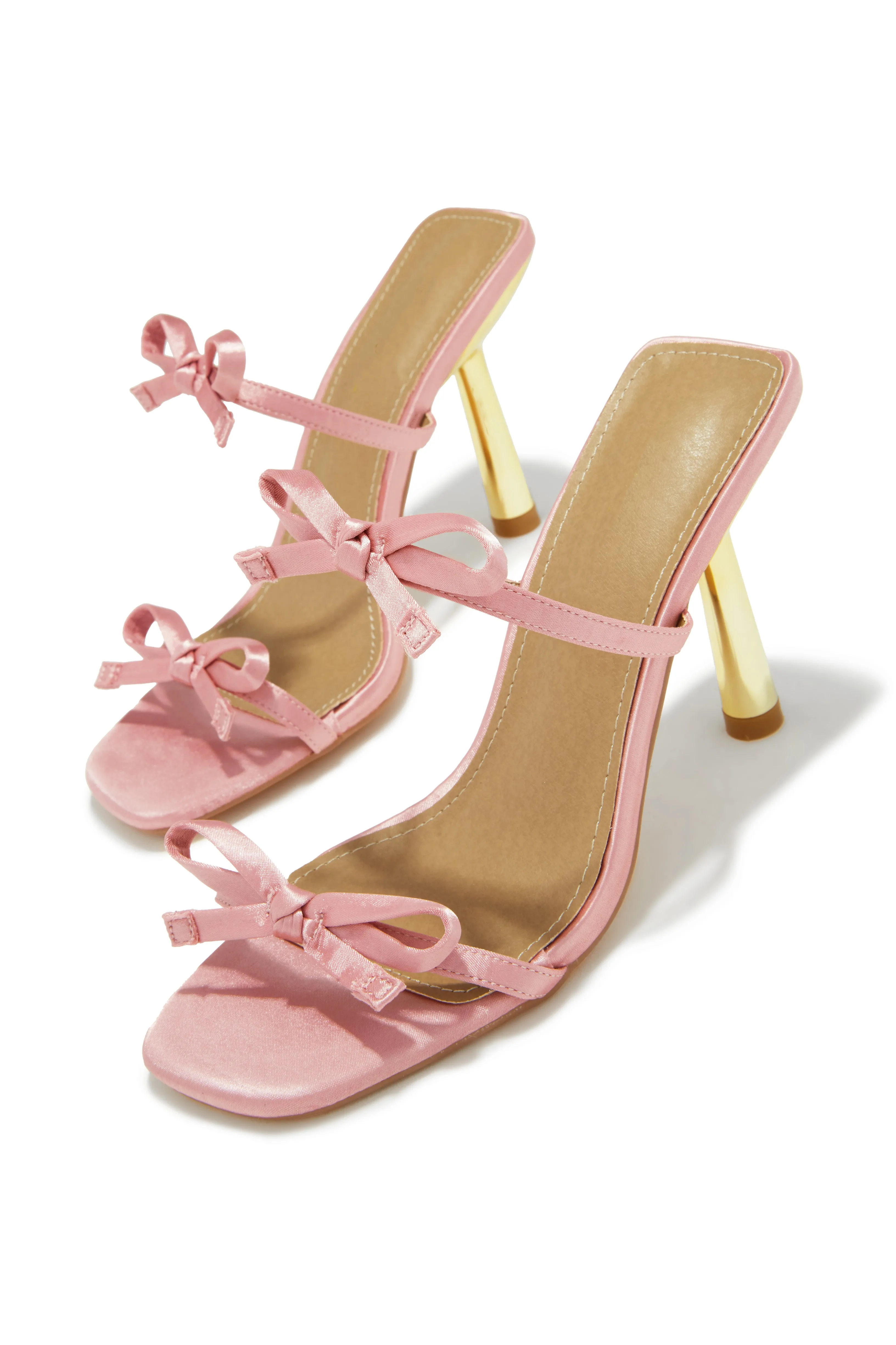 Simple Affair Bow Heel Mules - Pink sold by Miss Lola product image thumbnail 2