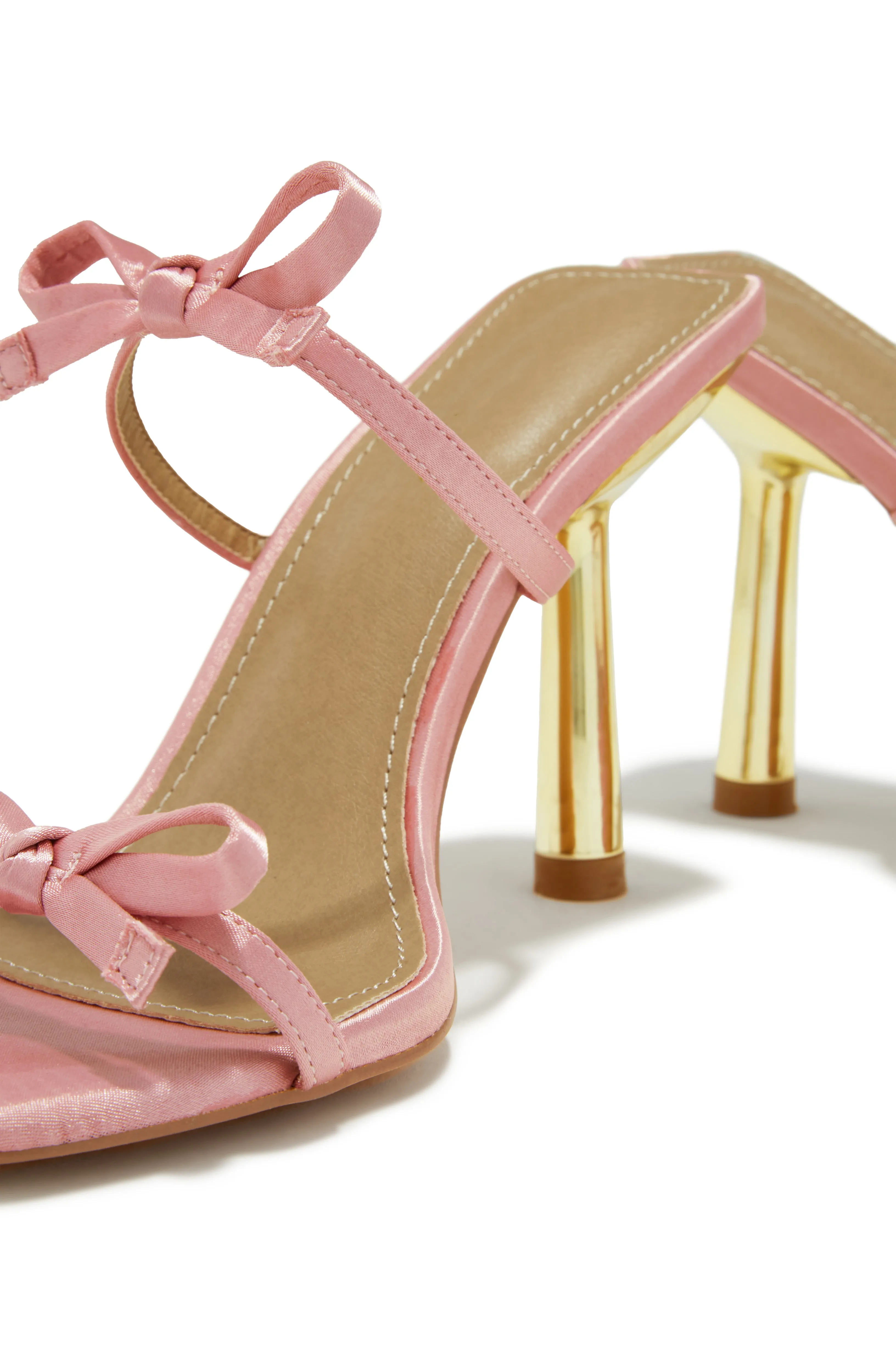Simple Affair Bow Heel Mules - Pink sold by Miss Lola product image thumbnail 4