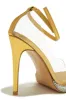 Angelina Clear Embellished High Heel Pumps - Gold sold by Miss Lola