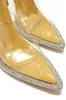 Angelina Clear Embellished High Heel Pumps - Gold sold by Miss Lola