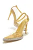 Angelina Clear Embellished High Heel Pumps - Gold sold by Miss Lola