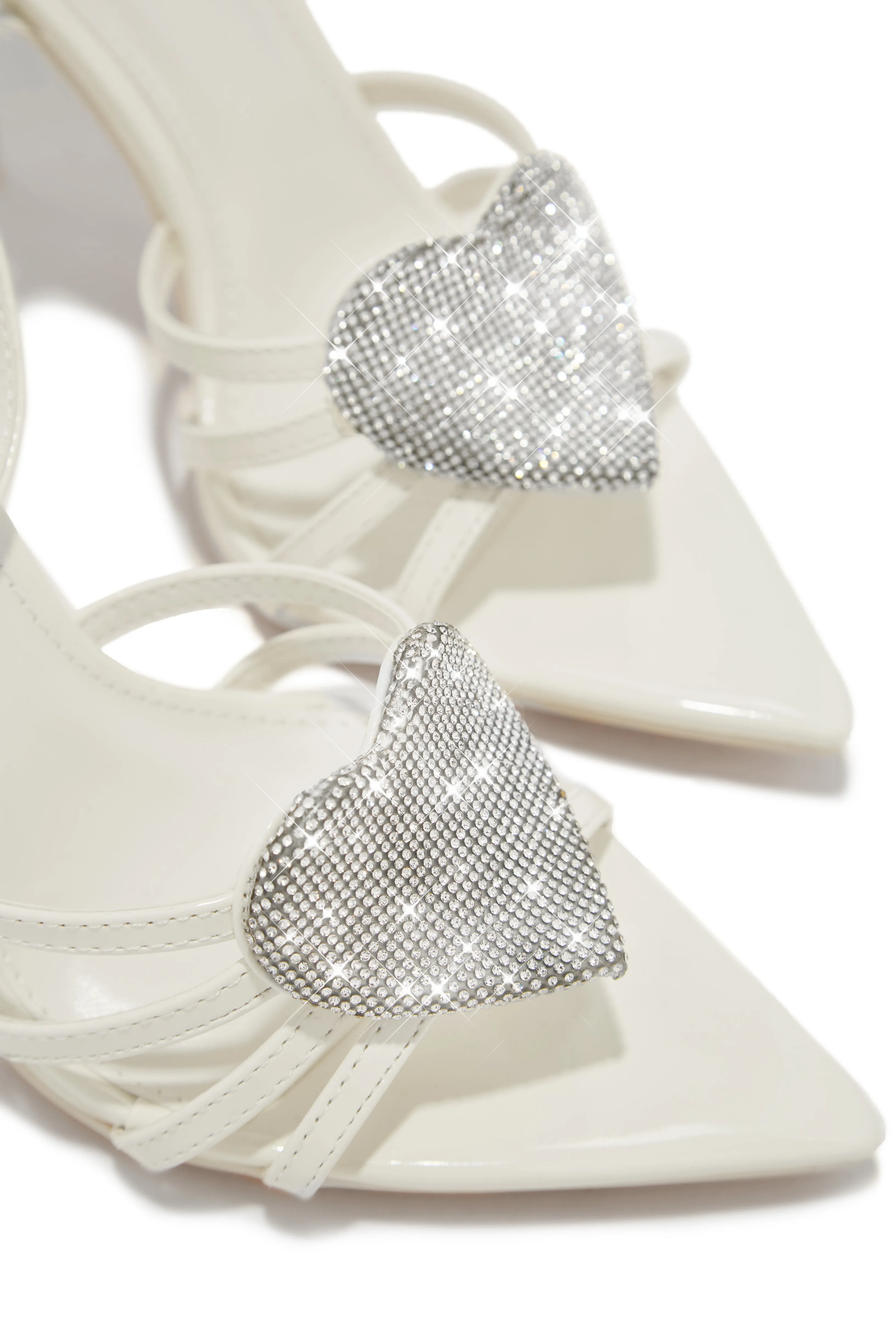 Heartbreaker Heart Embellished High Heels - Cream sold by Miss Lola product image thumbnail 4