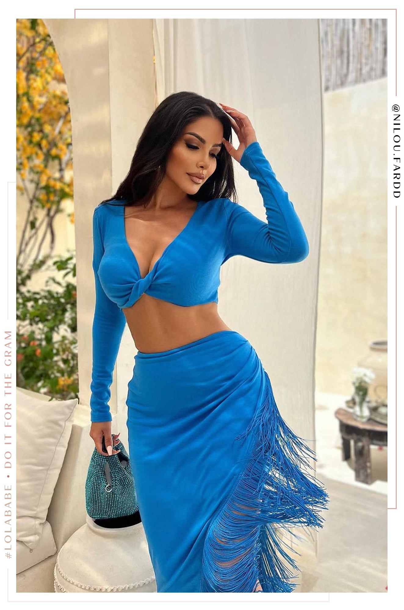 Cydni Embellished Bucket Bag - Blue sold by Miss Lola product image thumbnail 4