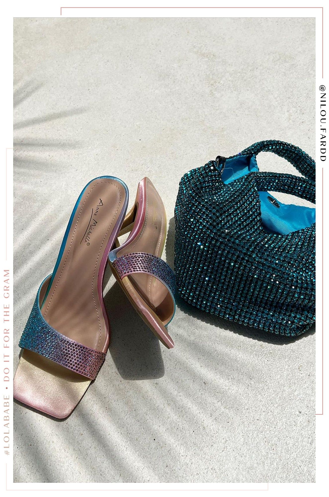 Cydni Embellished Bucket Bag - Blue sold by Miss Lola product image thumbnail 3